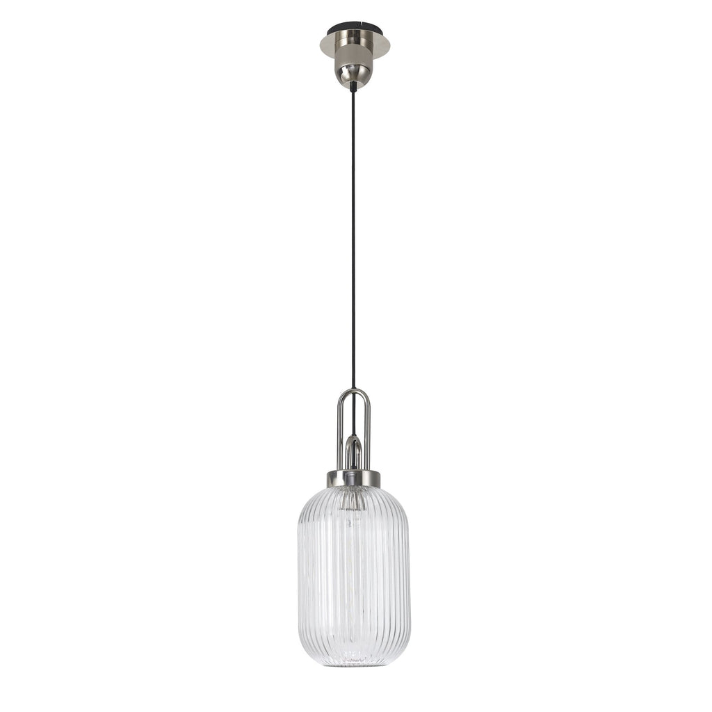 NLK05199 Amsterdam 1 Light Pendant Polished Nickel Matt Black