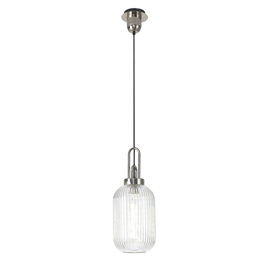 NLK05199 Amsterdam 1 Light Pendant Polished Nickel Matt Black