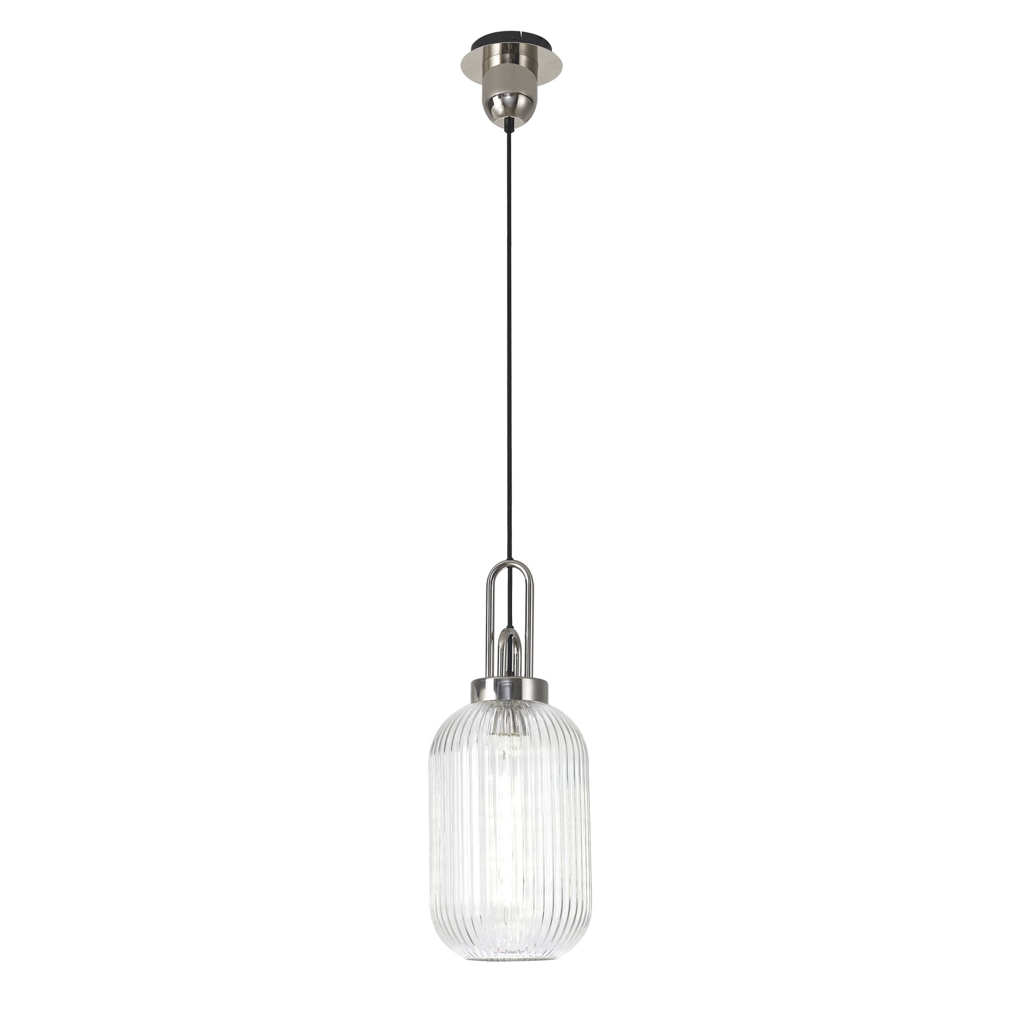 NLK05199 Amsterdam 1 Light Pendant Polished Nickel Matt Black