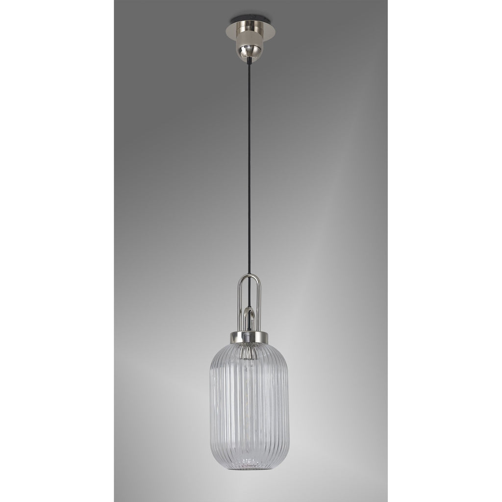 NLK05199 Amsterdam 1 Light Pendant Polished Nickel Matt Black