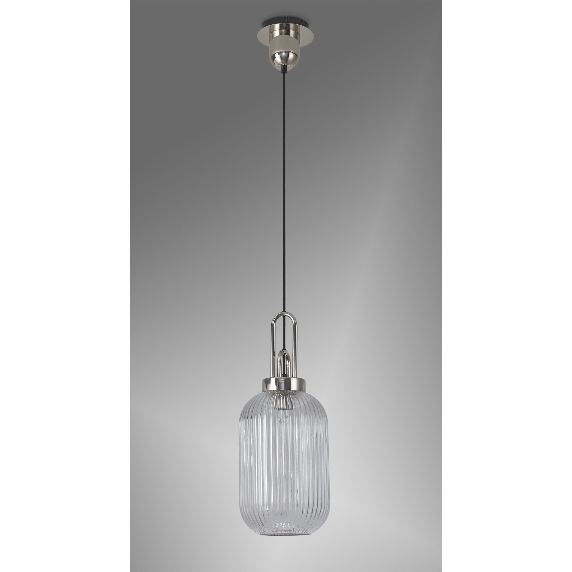 NLK05199 Amsterdam 1 Light Pendant Polished Nickel Matt Black