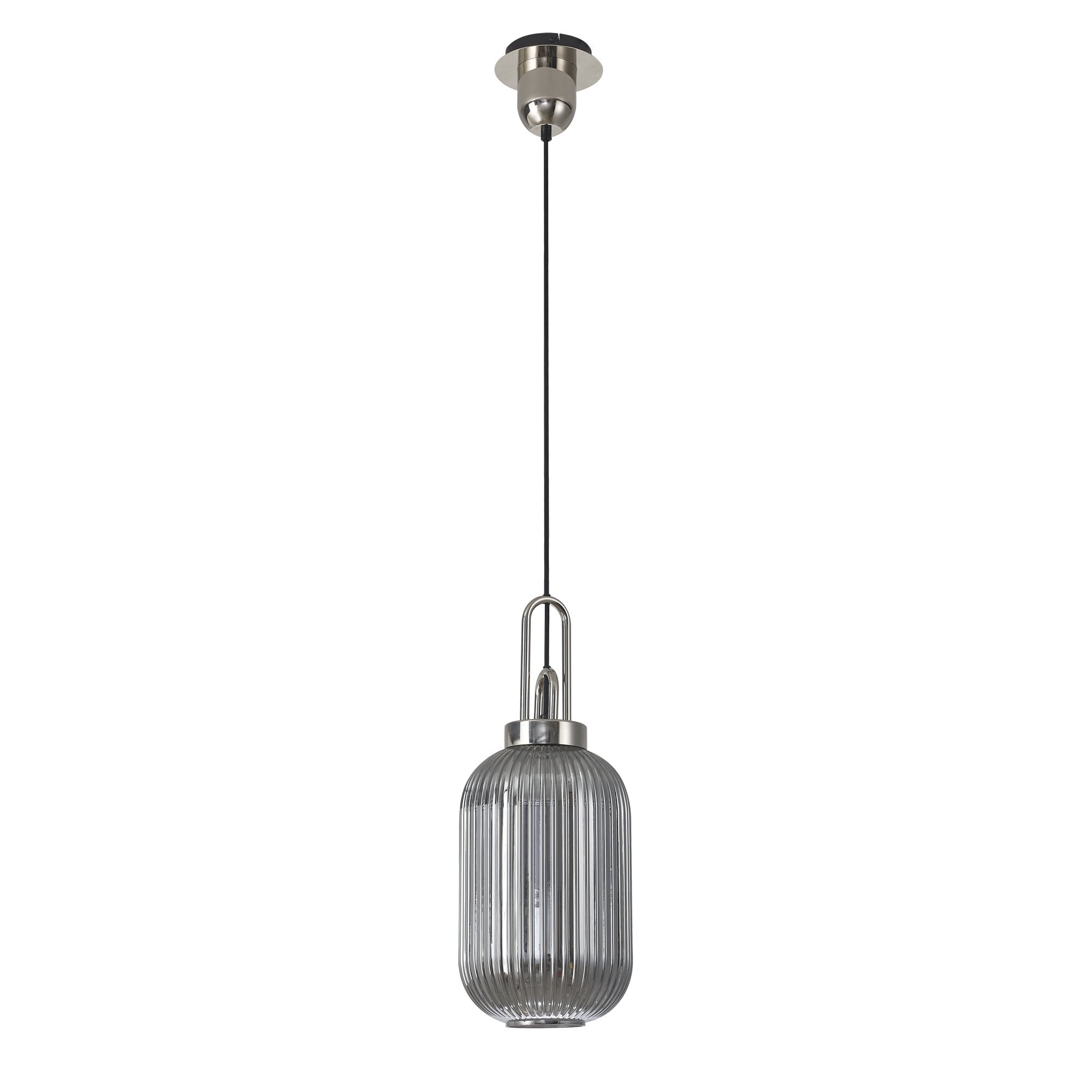 NLK05209 Amsterdam 1 Light Pendant Polished Nickel Matt Black