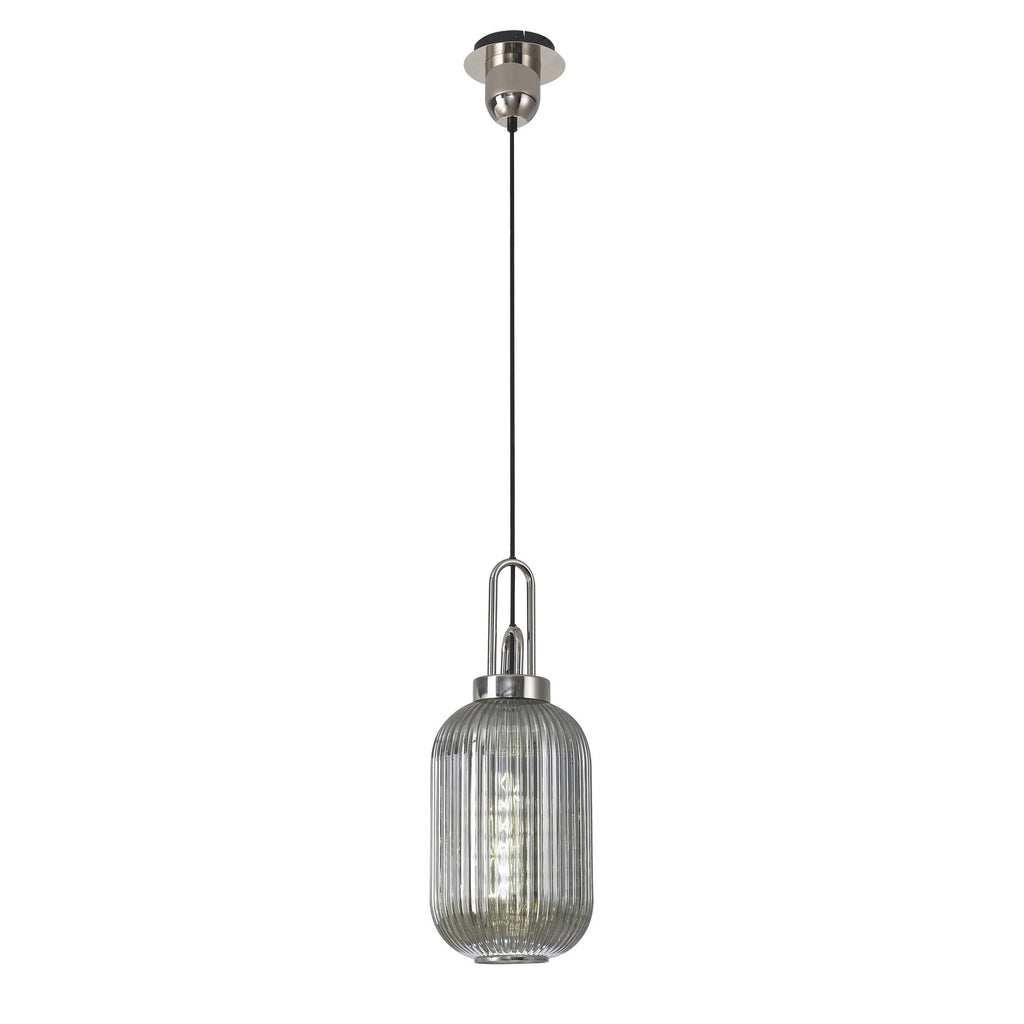 NLK05209 Amsterdam 1 Light Pendant Polished Nickel Matt Black