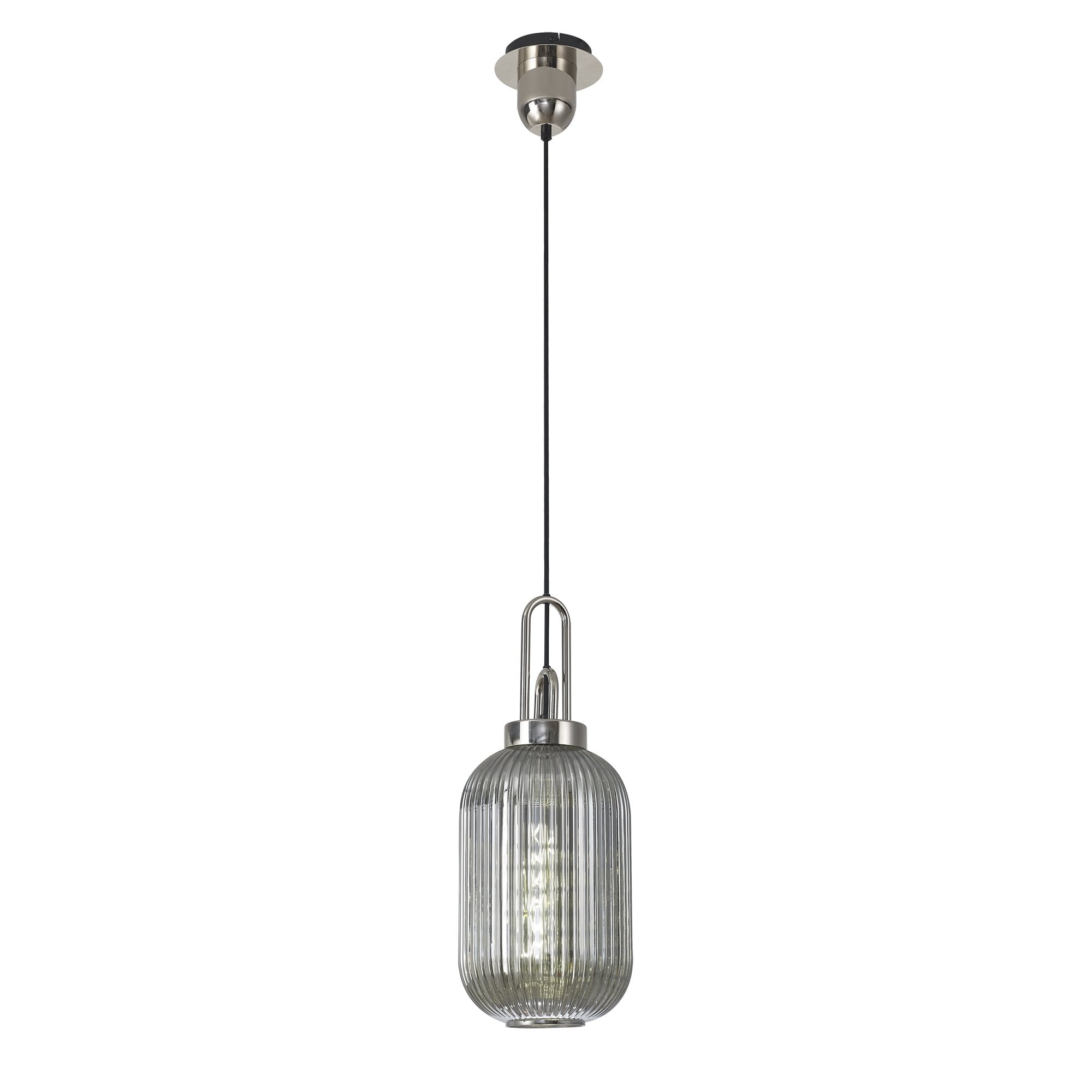 NLK05209 Amsterdam 1 Light Pendant Polished Nickel Matt Black