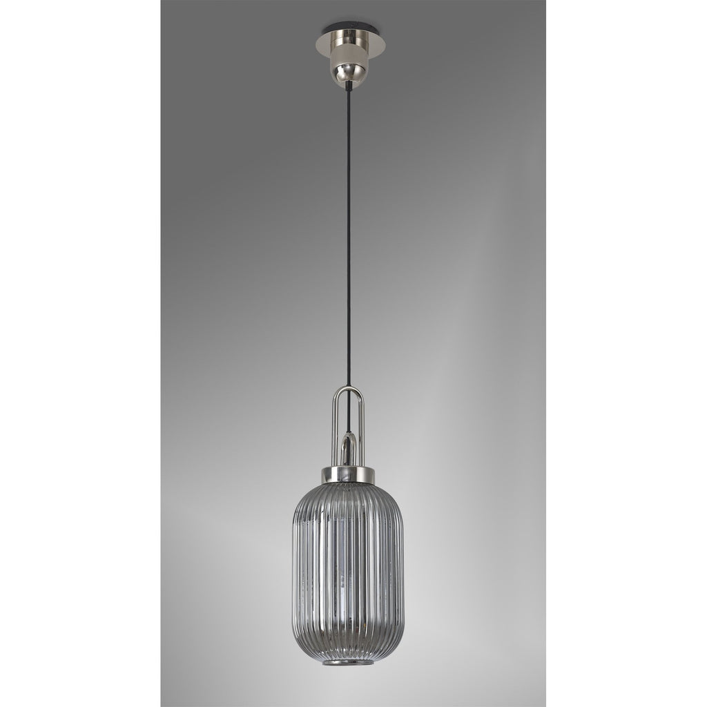 NLK05209 Amsterdam 1 Light Pendant Polished Nickel Matt Black