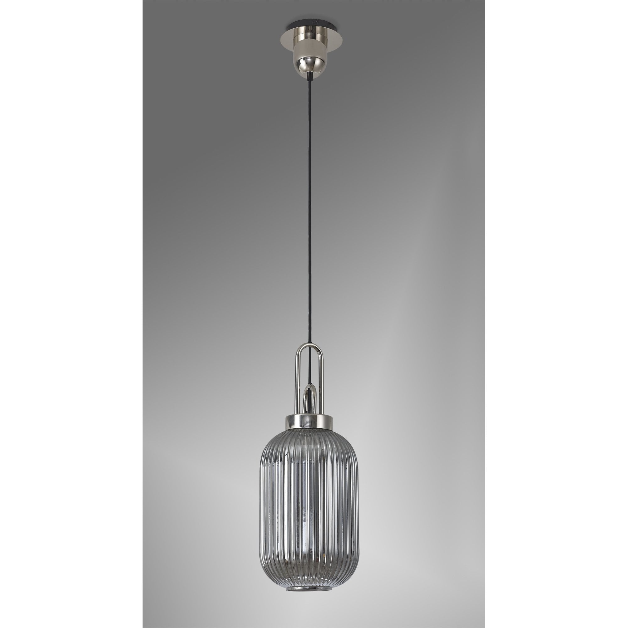NLK05209 Amsterdam 1 Light Pendant Polished Nickel Matt Black