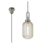NLK05219 Amsterdam  1 Light Pendant Polished Nickel Matt Black