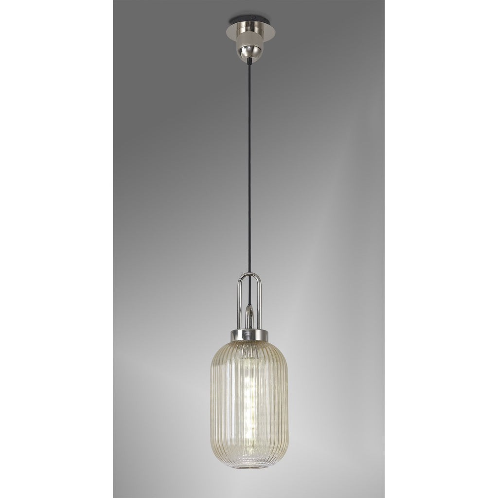 NLK05219 Amsterdam  1 Light Pendant Polished Nickel Matt Black