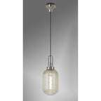 NLK05219 Amsterdam  1 Light Pendant Polished Nickel Matt Black