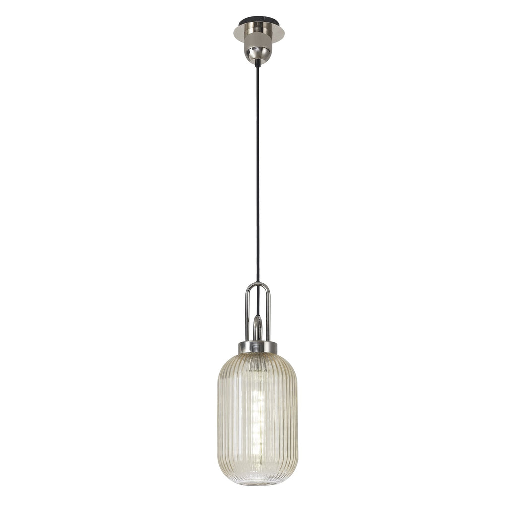 NLK05219 Amsterdam  1 Light Pendant Polished Nickel Matt Black