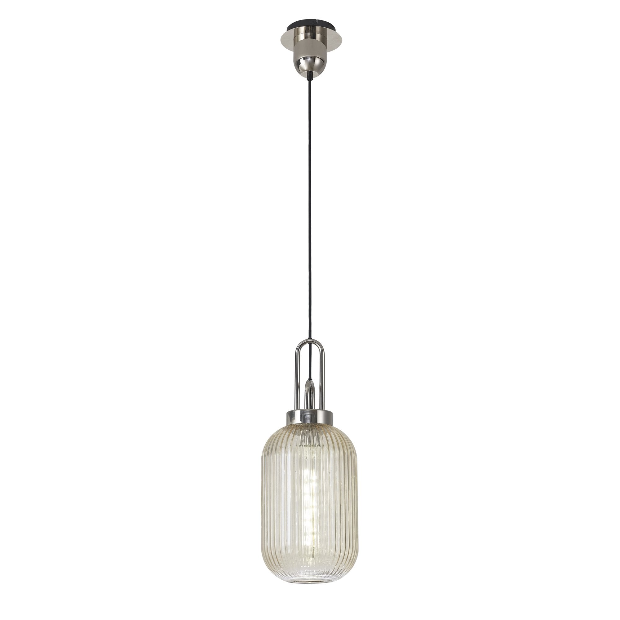 NLK05219 Amsterdam  1 Light Pendant Polished Nickel Matt Black