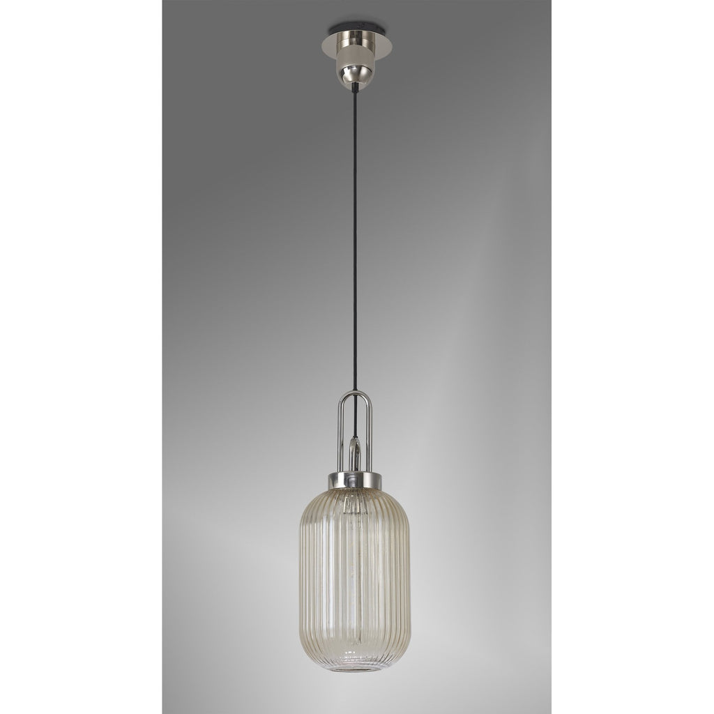 NLK05219 Amsterdam  1 Light Pendant Polished Nickel Matt Black