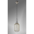 NLK05219 Amsterdam  1 Light Pendant Polished Nickel Matt Black