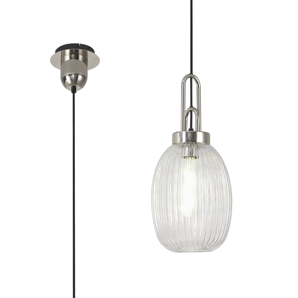 NLK05229 Amsterdam 1 Light Pendant Polished Nickel Matt Black