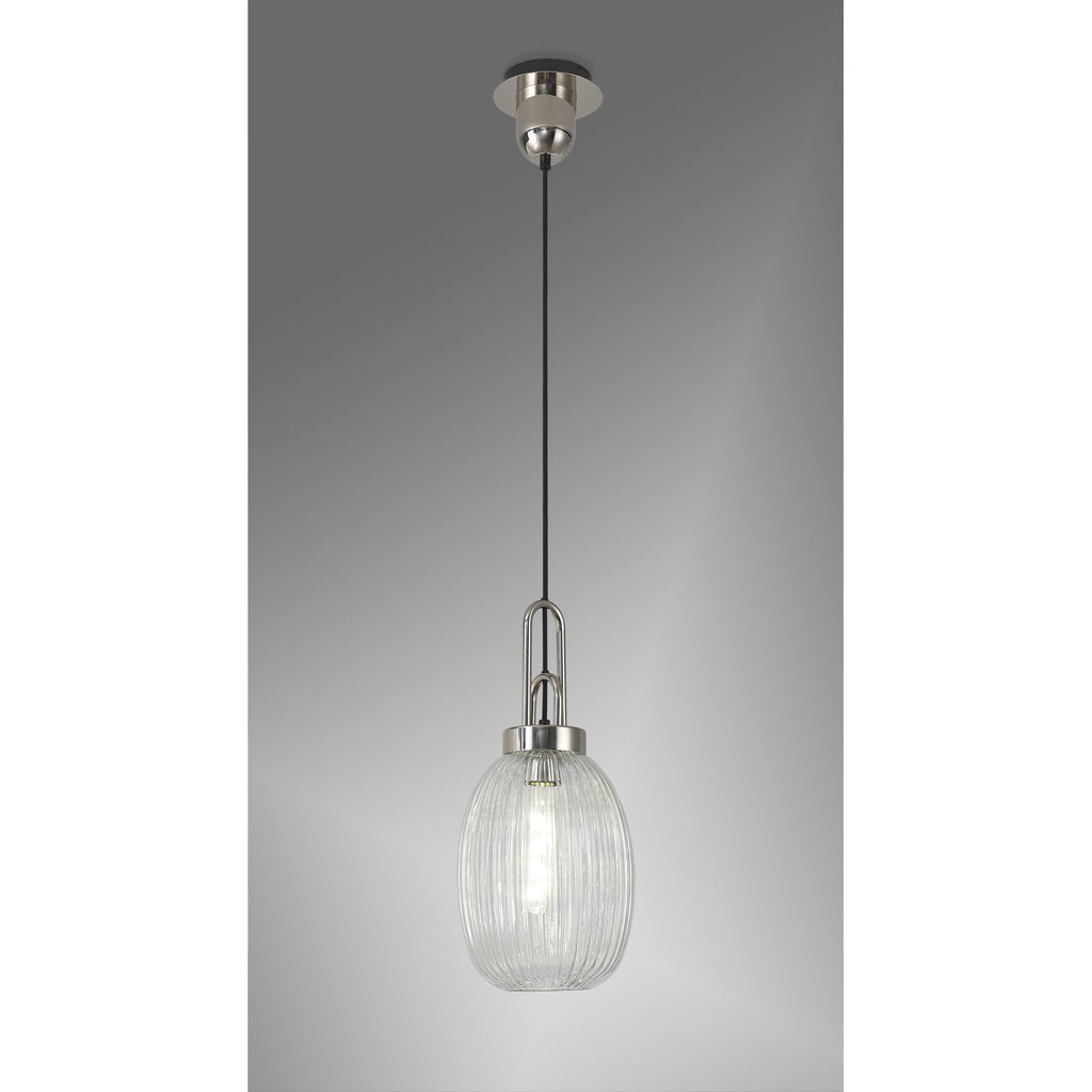 NLK05229 Amsterdam 1 Light Pendant Polished Nickel Matt Black