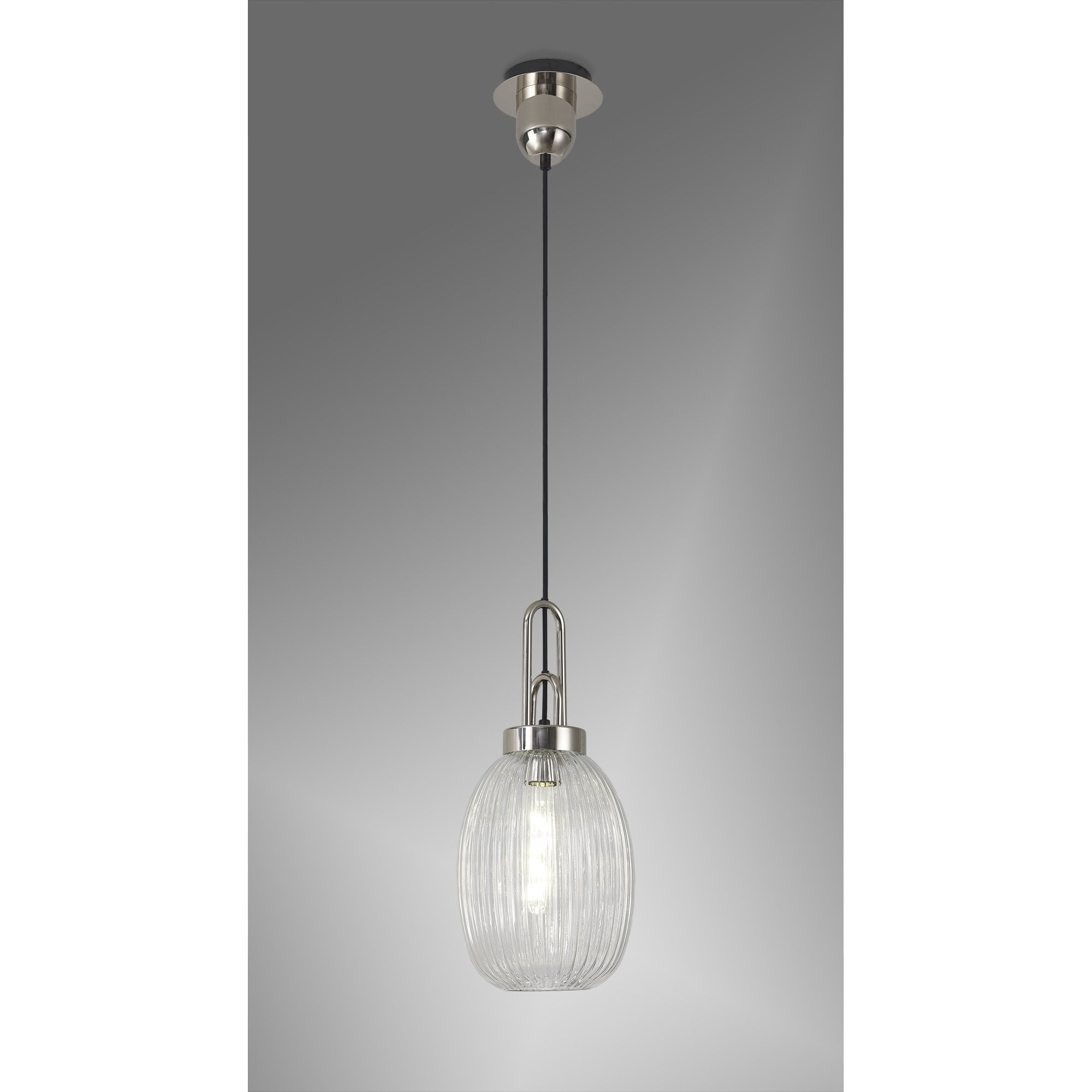 NLK05229 Amsterdam 1 Light Pendant Polished Nickel Matt Black