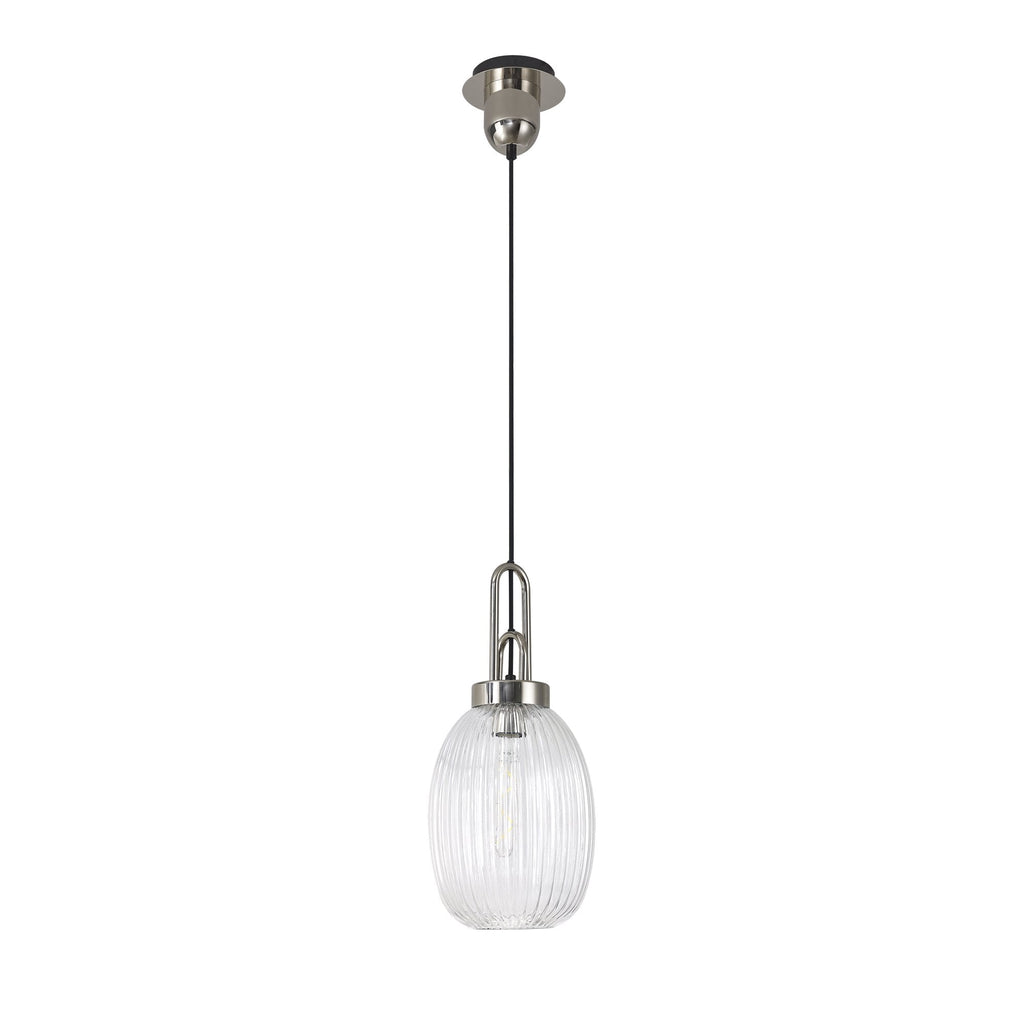 NLK05229 Amsterdam 1 Light Pendant Polished Nickel Matt Black