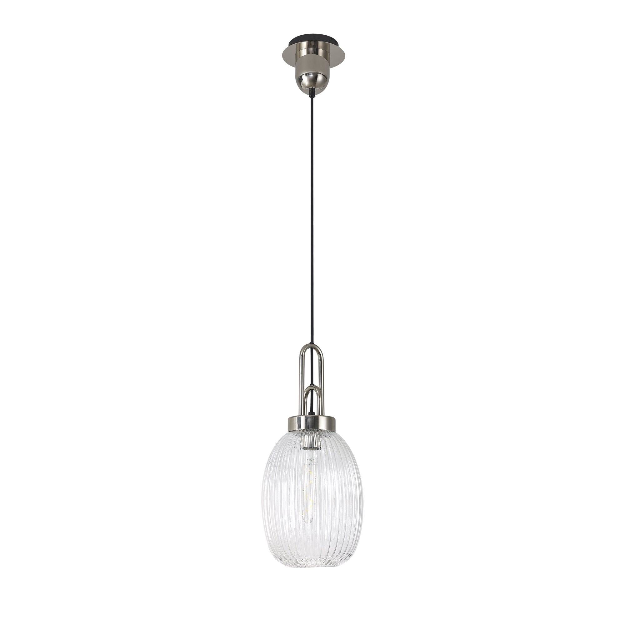 NLK05229 Amsterdam 1 Light Pendant Polished Nickel Matt Black