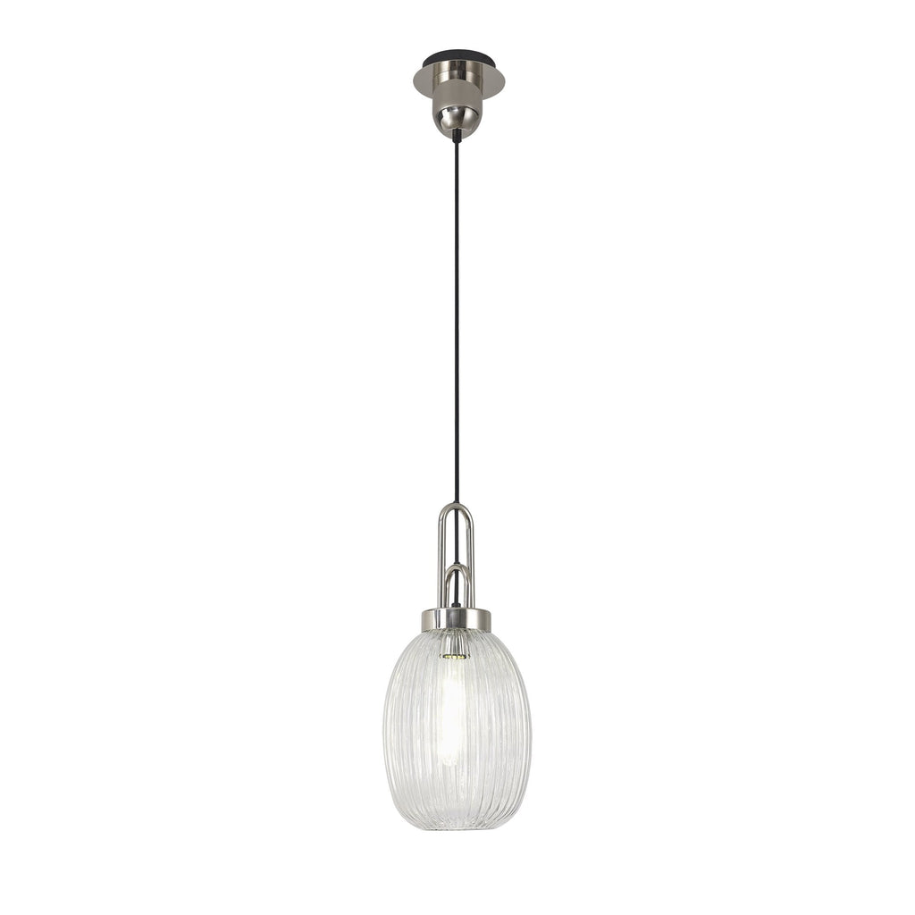 NLK05229 Amsterdam 1 Light Pendant Polished Nickel Matt Black