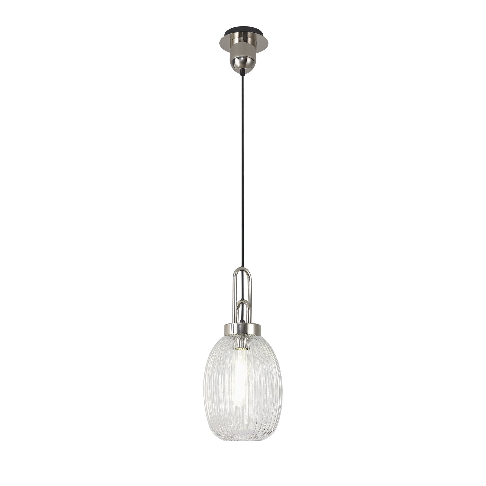 NLK05229 Amsterdam 1 Light Pendant Polished Nickel Matt Black