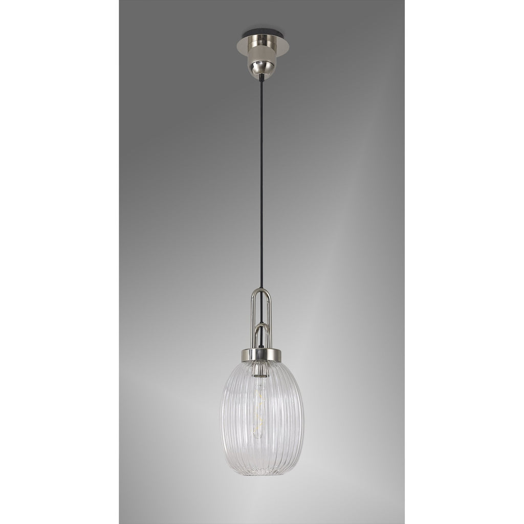 NLK05229 Amsterdam 1 Light Pendant Polished Nickel Matt Black