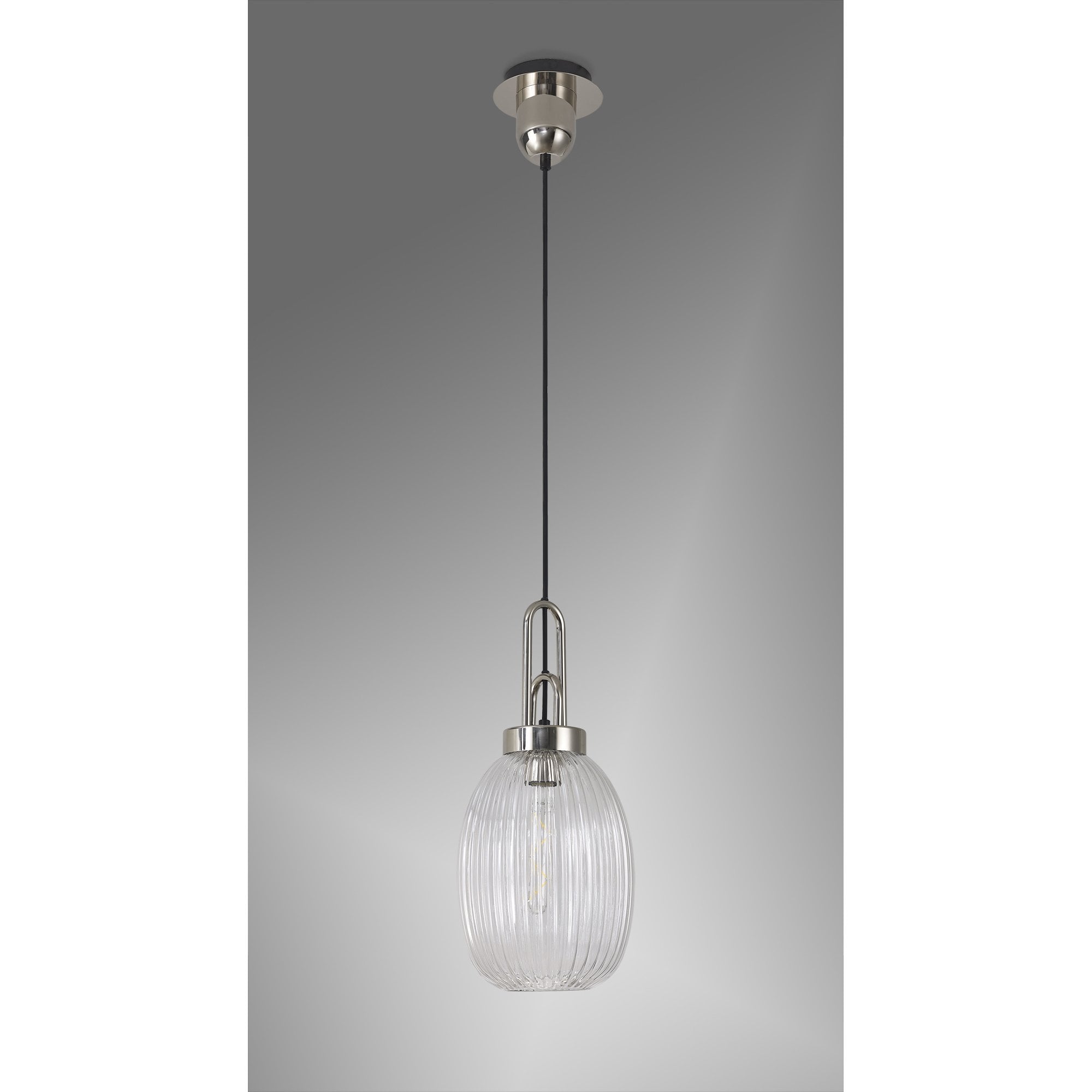 NLK05229 Amsterdam 1 Light Pendant Polished Nickel Matt Black