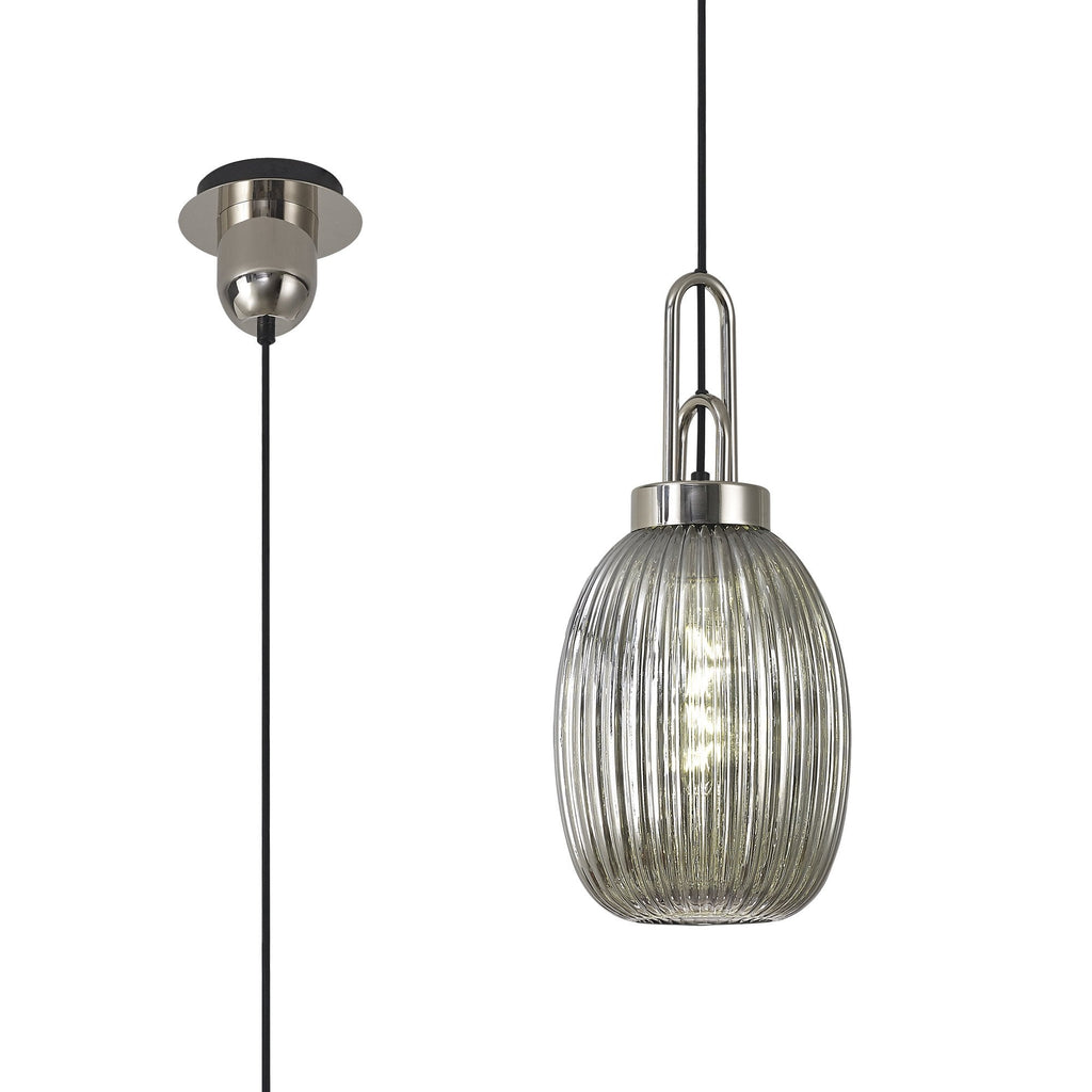 NLK05239 Amsterdam 1 Light Pendant Polished Nickel Matt Black