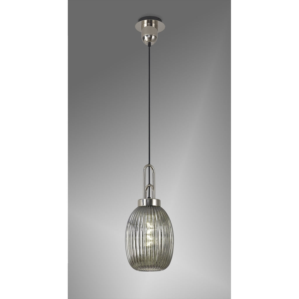 NLK05239 Amsterdam 1 Light Pendant Polished Nickel Matt Black