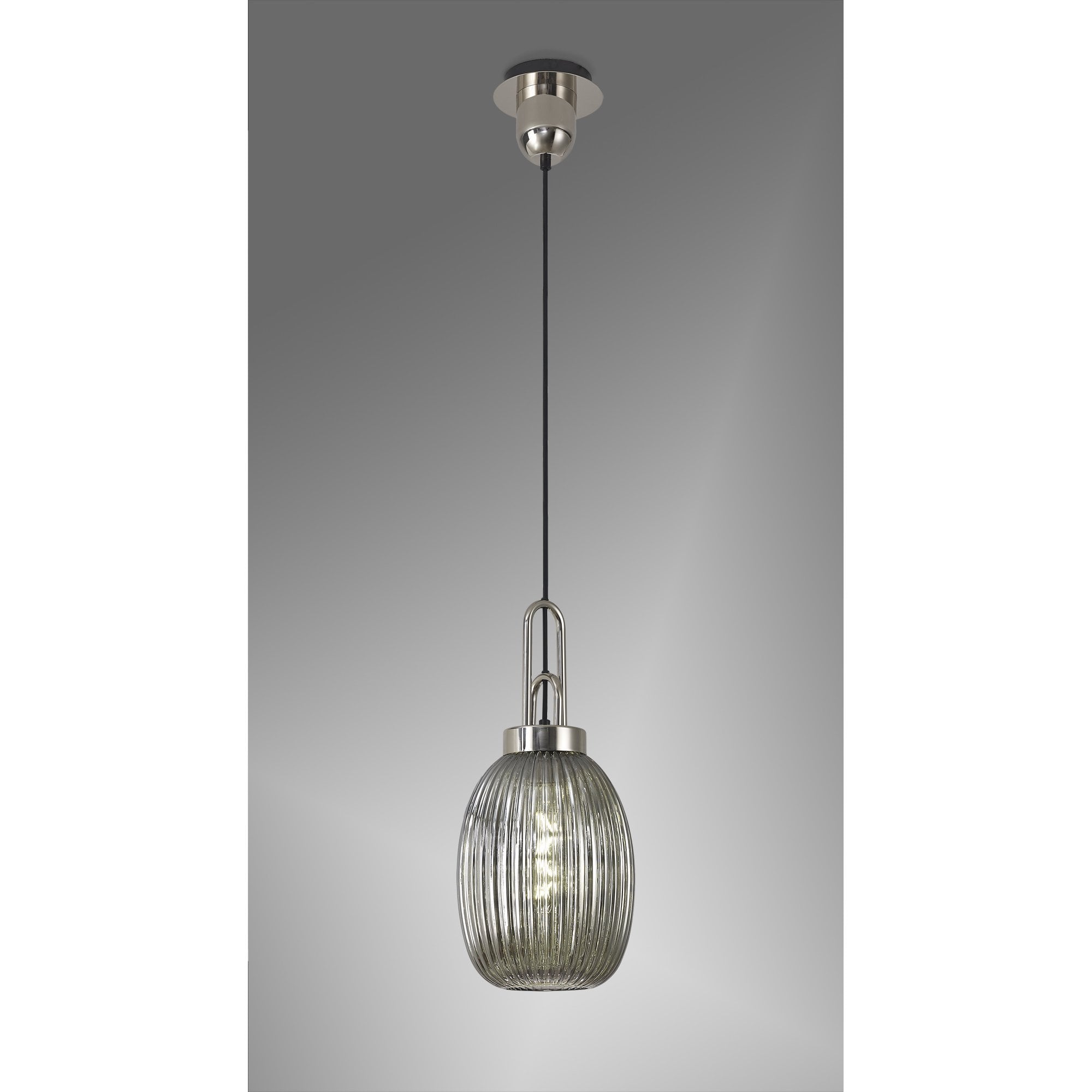 NLK05239 Amsterdam 1 Light Pendant Polished Nickel Matt Black