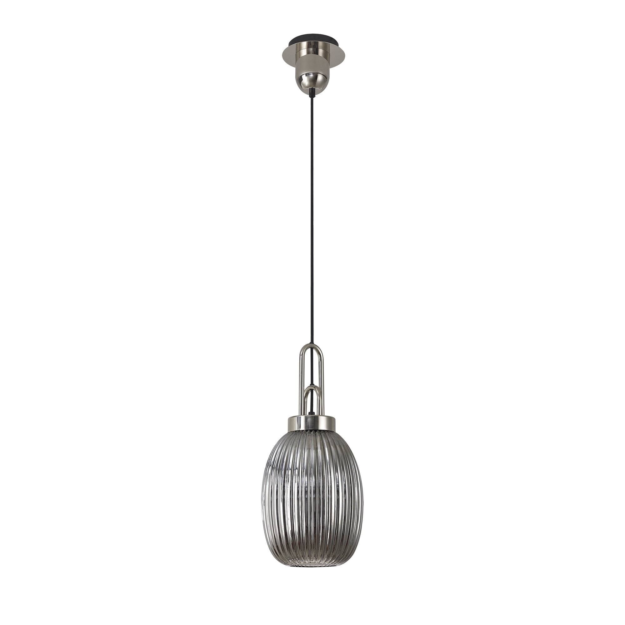 NLK05239 Amsterdam 1 Light Pendant Polished Nickel Matt Black