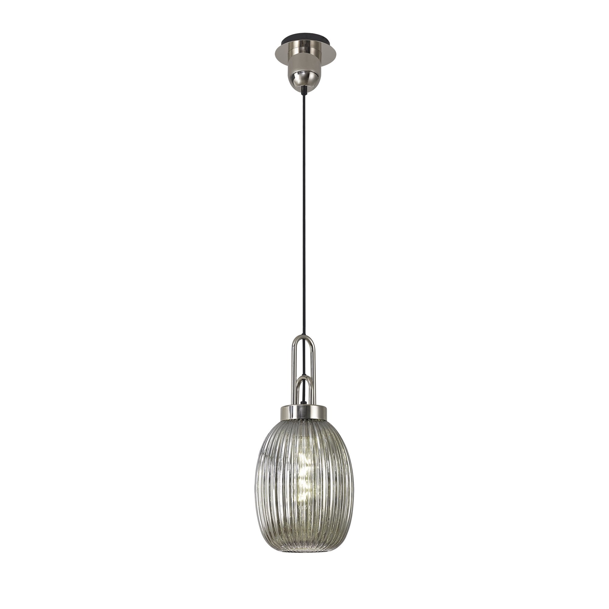 NLK05239 Amsterdam 1 Light Pendant Polished Nickel Matt Black