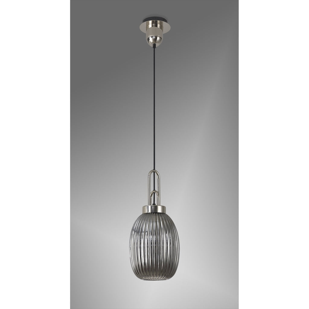 NLK05239 Amsterdam 1 Light Pendant Polished Nickel Matt Black