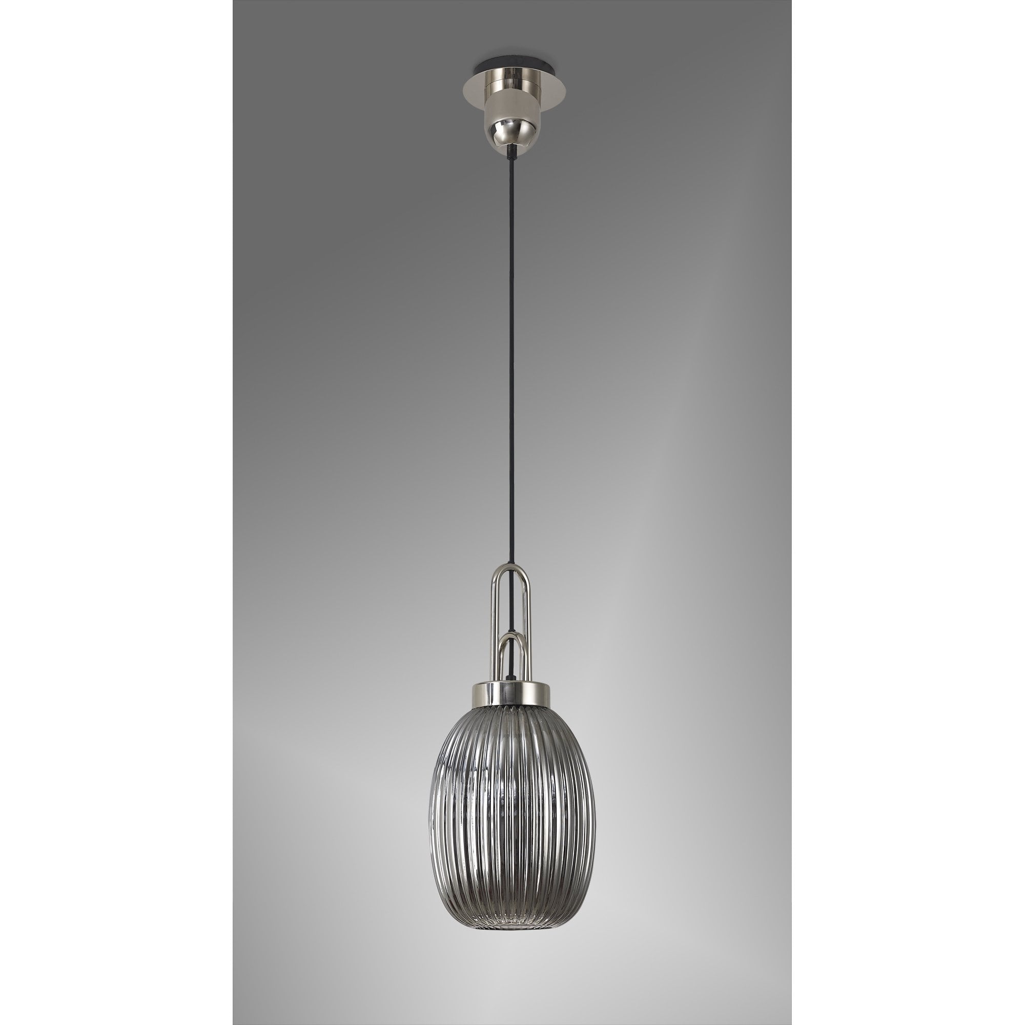 NLK05239 Amsterdam 1 Light Pendant Polished Nickel Matt Black