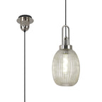 NLK05249 Amsterdam 1 Light Pendant Polished Nickel Matt Black
