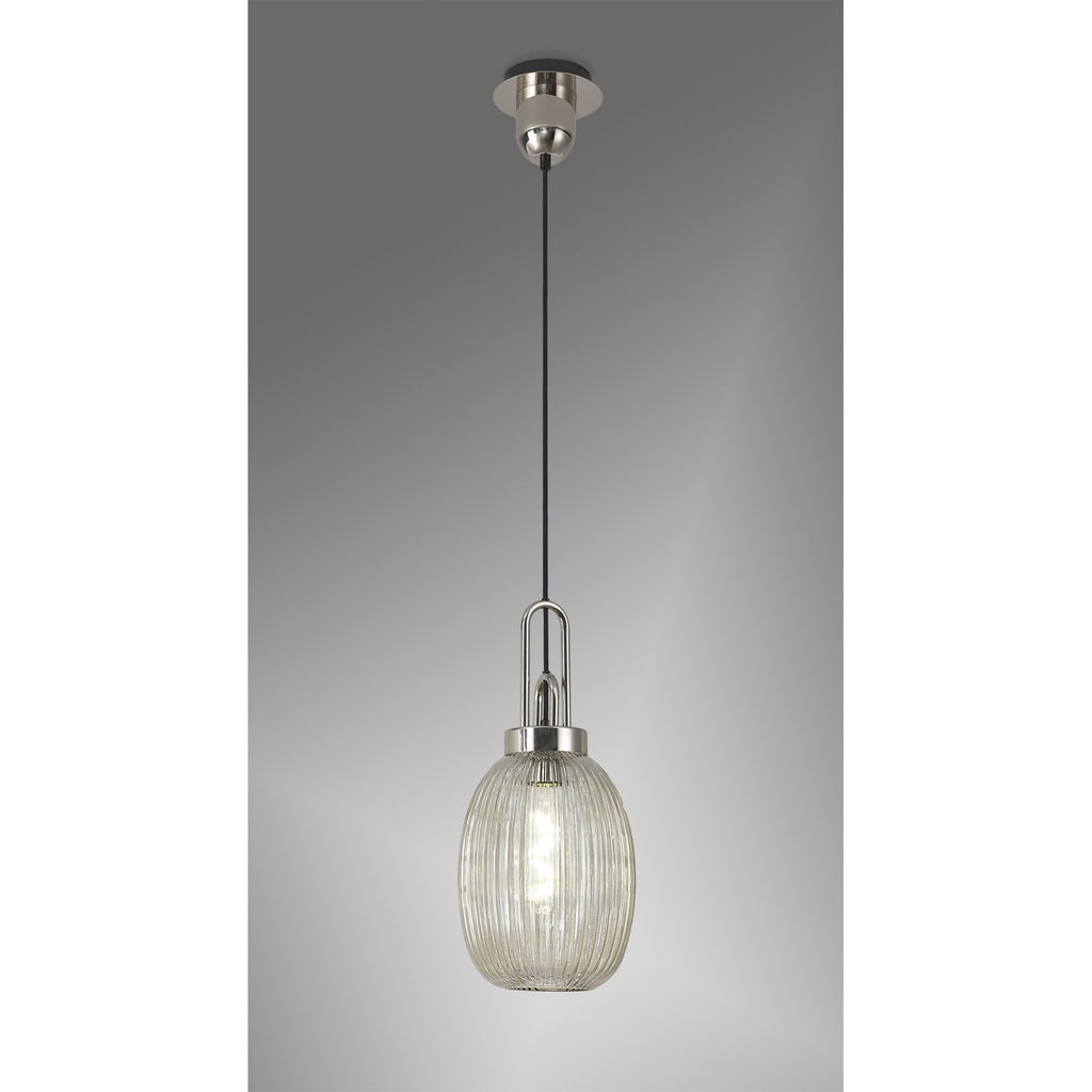 NLK05249 Amsterdam 1 Light Pendant Polished Nickel Matt Black
