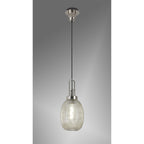 NLK05249 Amsterdam 1 Light Pendant Polished Nickel Matt Black