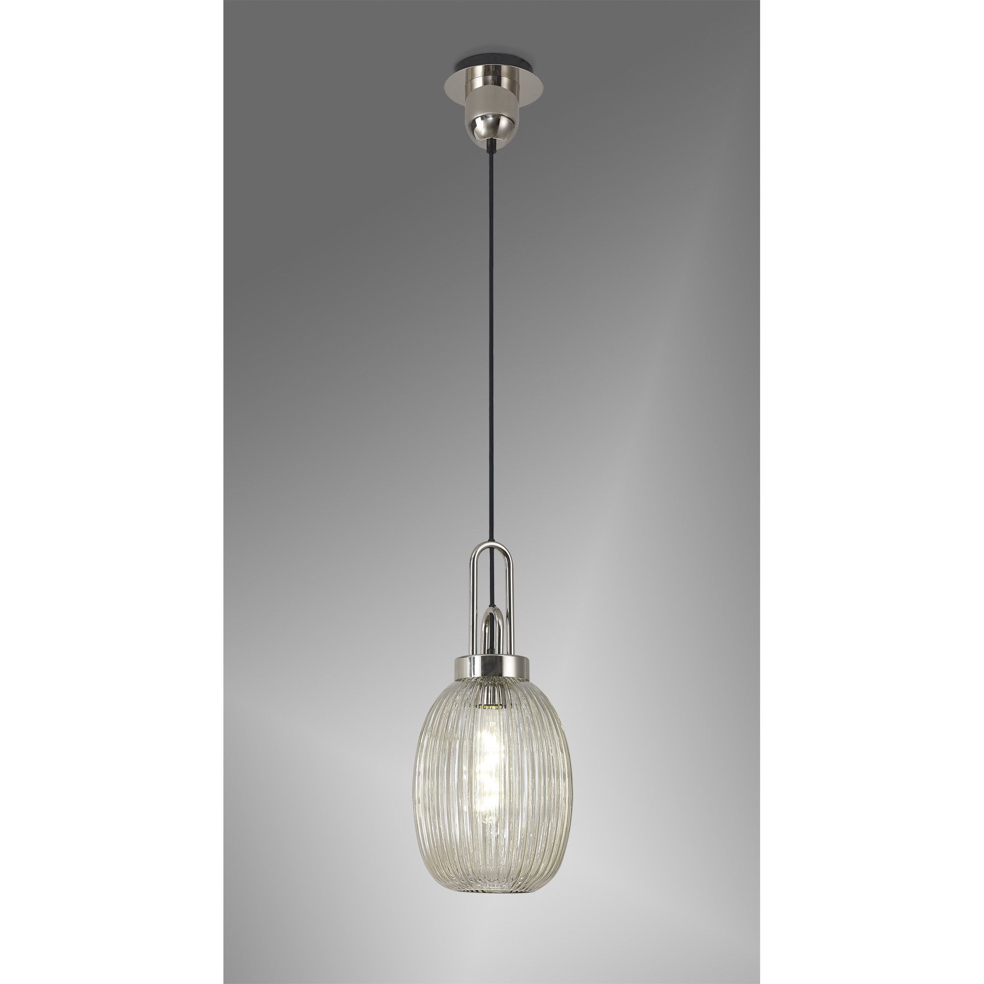 NLK05249 Amsterdam 1 Light Pendant Polished Nickel Matt Black