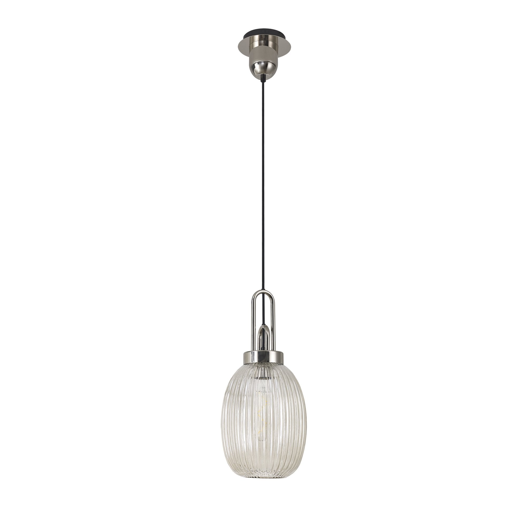 NLK05249 Amsterdam 1 Light Pendant Polished Nickel Matt Black