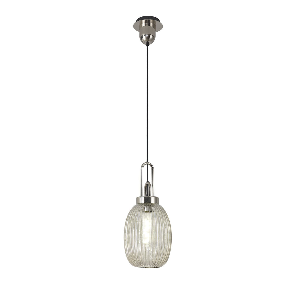 NLK05249 Amsterdam 1 Light Pendant Polished Nickel Matt Black