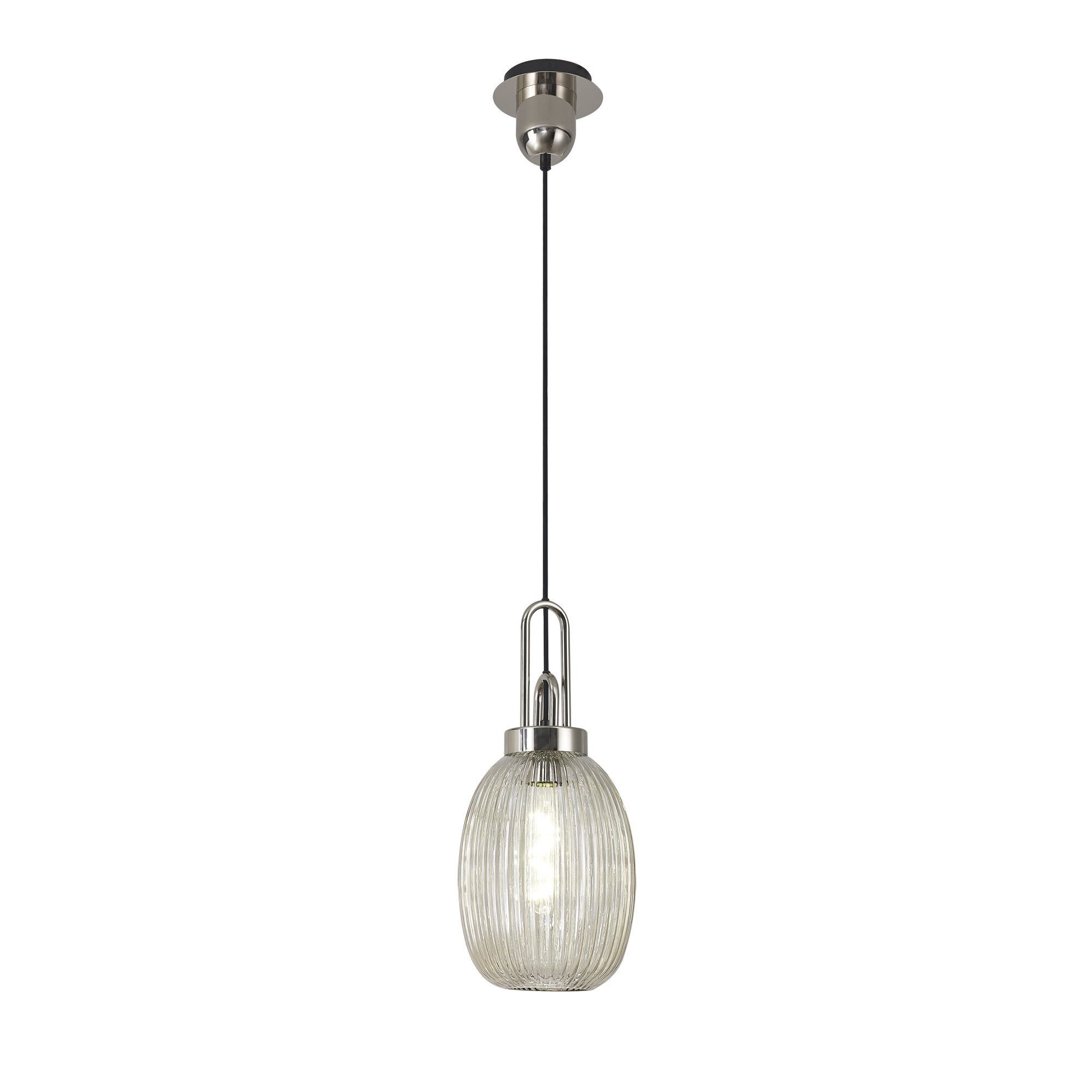 NLK05249 Amsterdam 1 Light Pendant Polished Nickel Matt Black