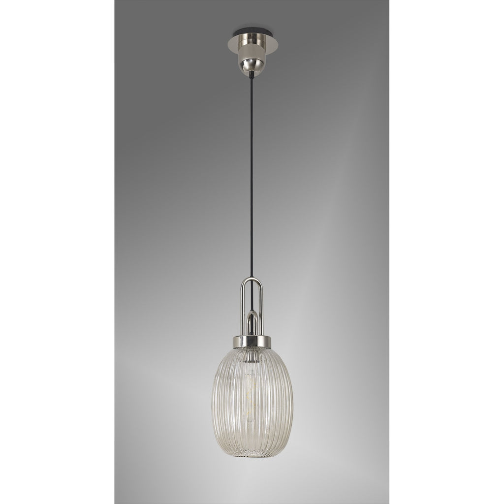 NLK05249 Amsterdam 1 Light Pendant Polished Nickel Matt Black