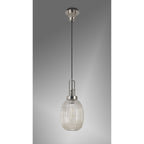 NLK05249 Amsterdam 1 Light Pendant Polished Nickel Matt Black