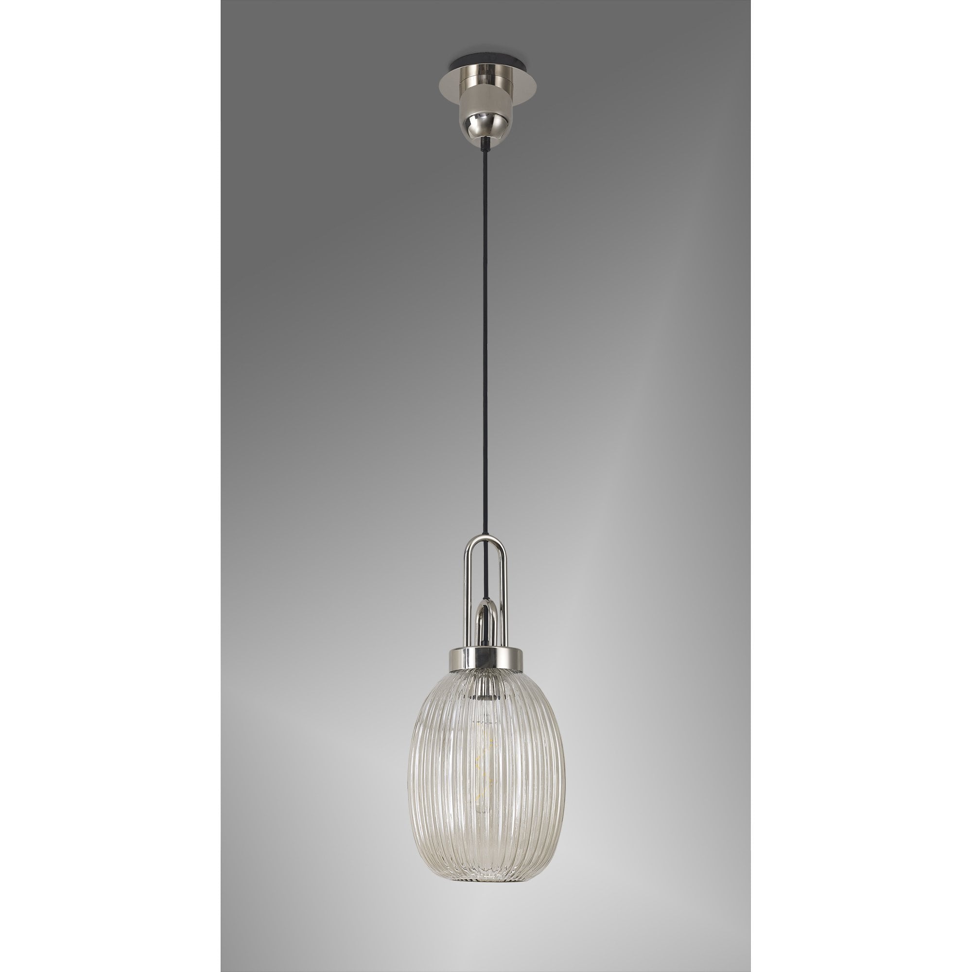 NLK05249 Amsterdam 1 Light Pendant Polished Nickel Matt Black