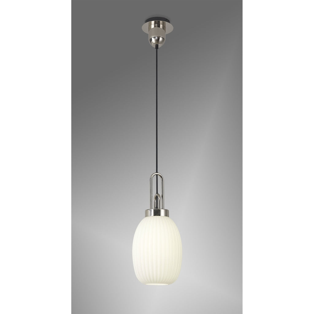 NLK05259 Amsterdam 1 Light Pendant Polished Nickel Matt Black