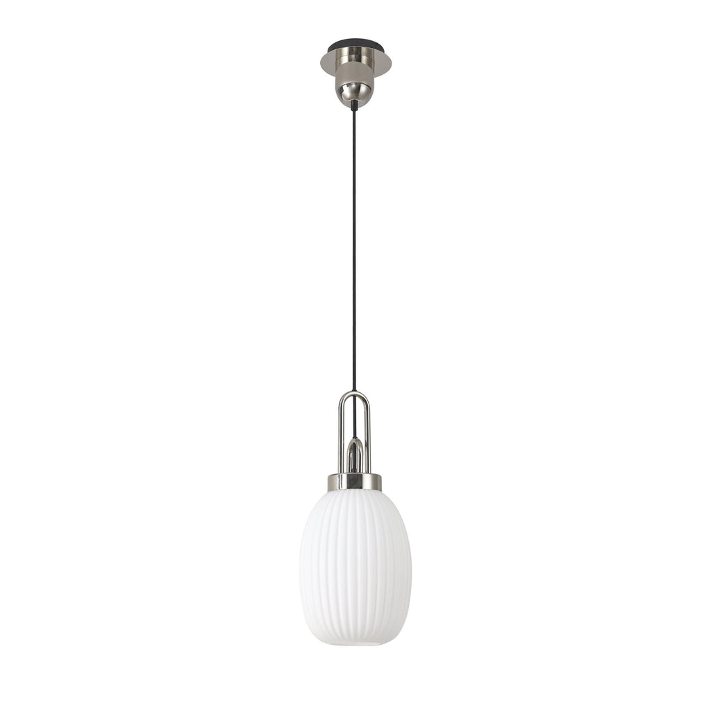 NLK05259 Amsterdam 1 Light Pendant Polished Nickel Matt Black