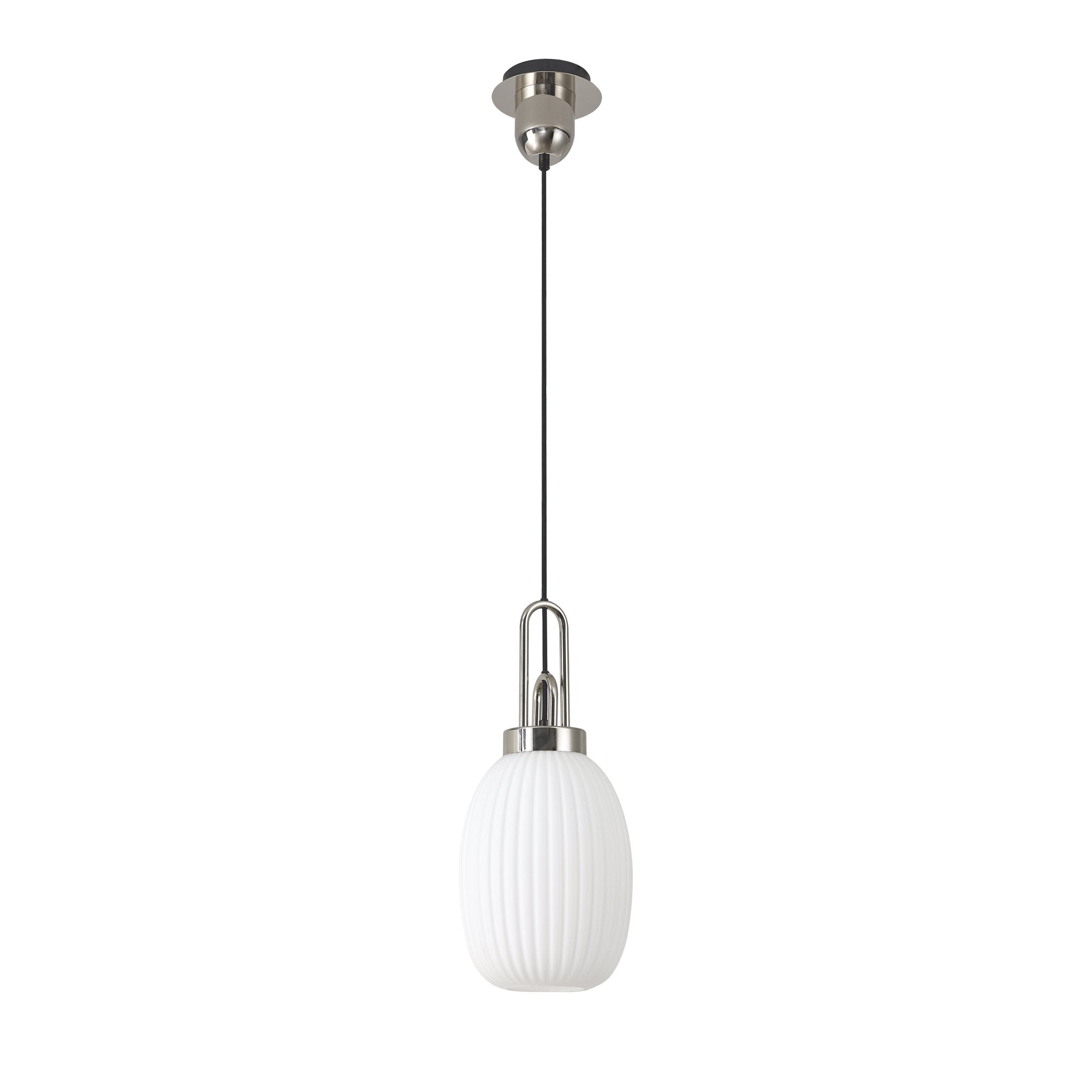 NLK05259 Amsterdam 1 Light Pendant Polished Nickel Matt Black