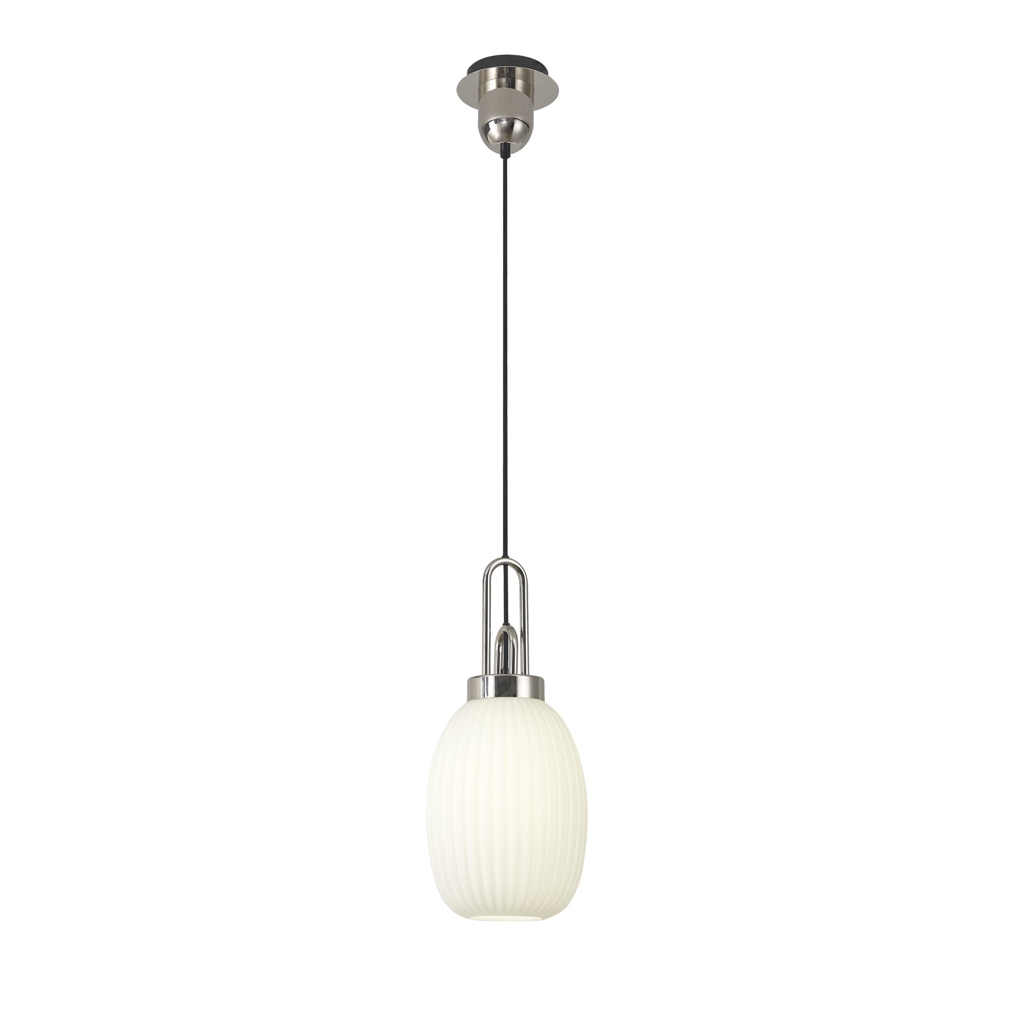 NLK05259 Amsterdam 1 Light Pendant Polished Nickel Matt Black