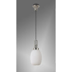 NLK05259 Amsterdam 1 Light Pendant Polished Nickel Matt Black