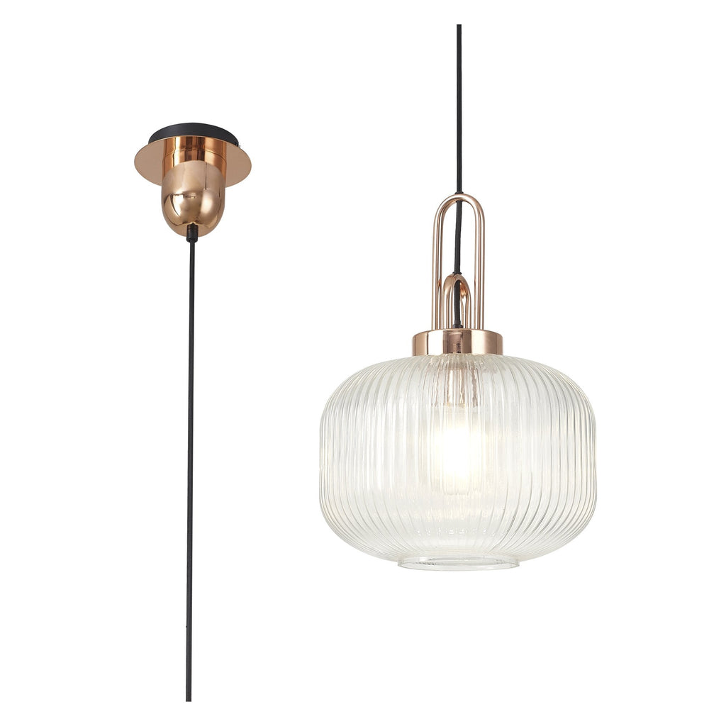 NLK05279 Amsterdam 1 Light Pendant Copper Matt Black