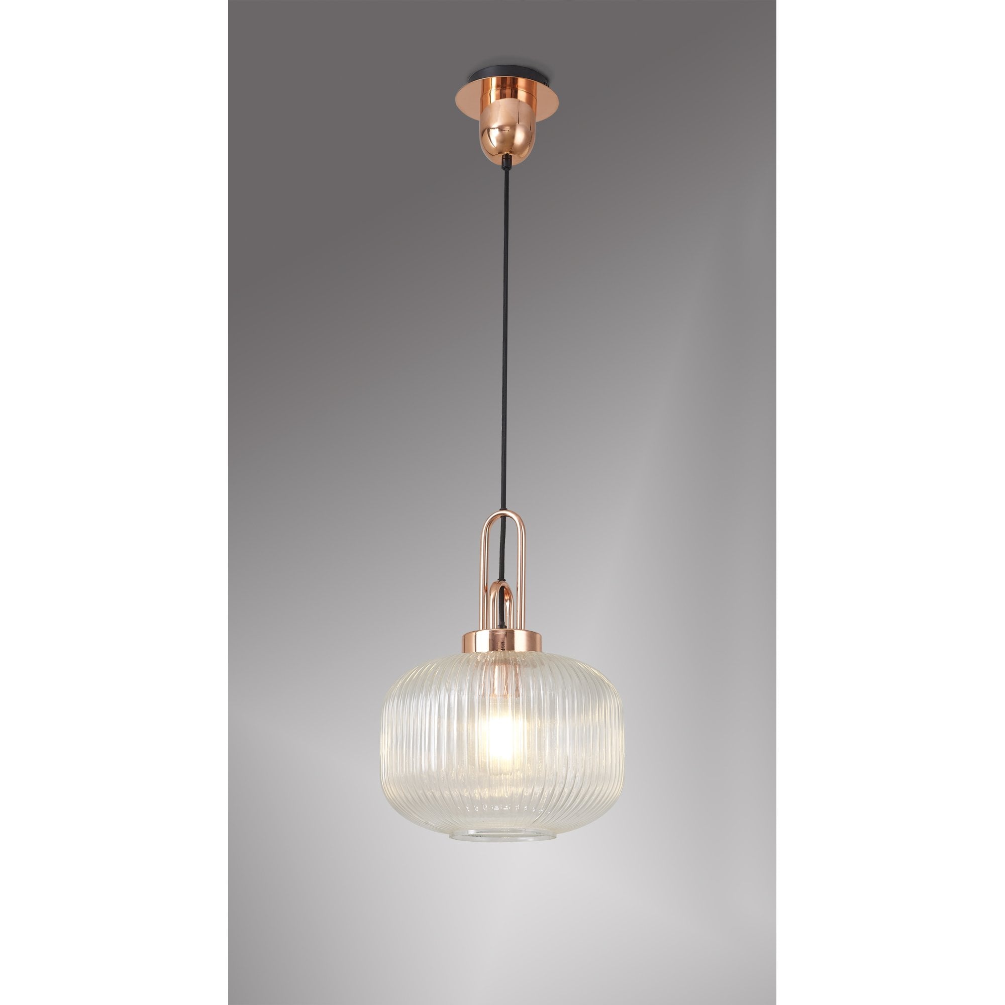 NLK05279 Amsterdam 1 Light Pendant Copper Matt Black